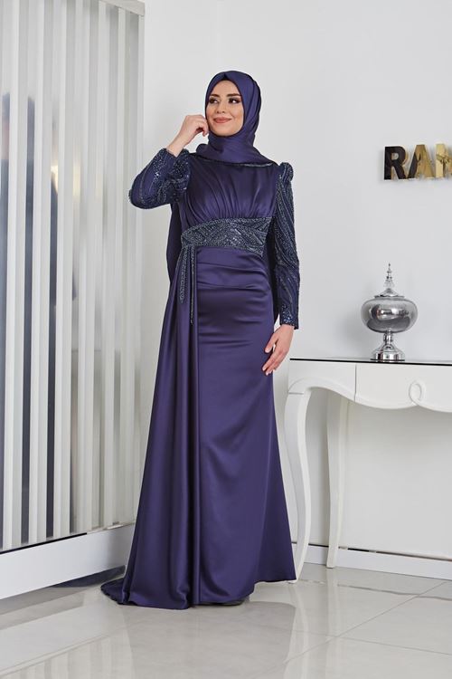 Sırma Tesettür Abiye Lacivert Rnz210965
