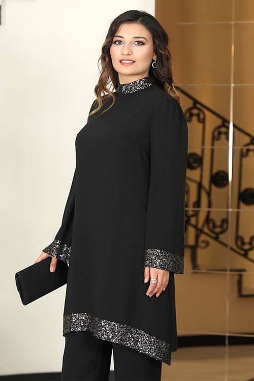 Esla Tesettür Takım Siyah Elb20100