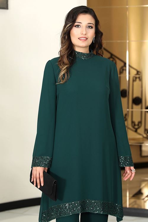 Esla Tesettür Takım Zümrüt Elb20100