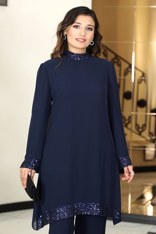 Esla Tesettür Takım Lacivert Elb20100