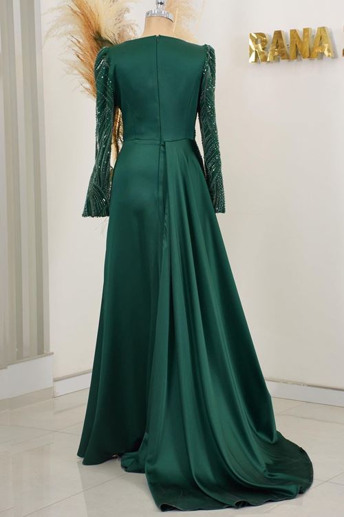 Sırma Tesettür Abiye Zümrüt Rnz210965