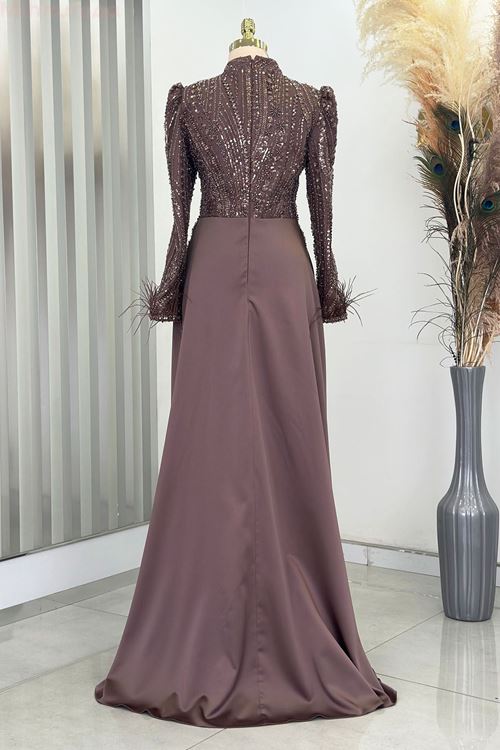 Sherry Tesettür Abiye Kahverengi Rnz210968