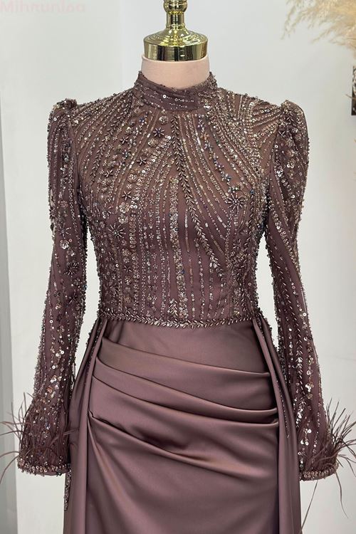 Sherry Tesettür Abiye Kahverengi Rnz210968