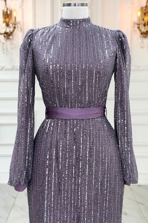 Kayra Tesettür Abiye Gül Kurusu AMİ1067