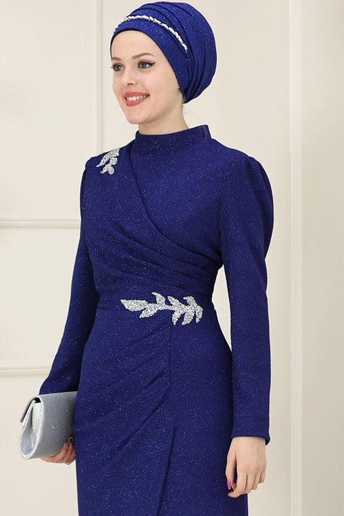 Masal Abiye Saks Mavisi ESC10031