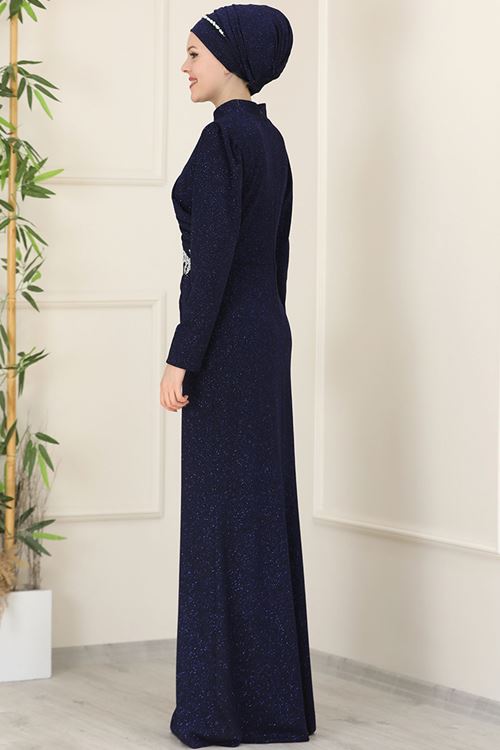 Masal Abiye Lacivert ESC10031