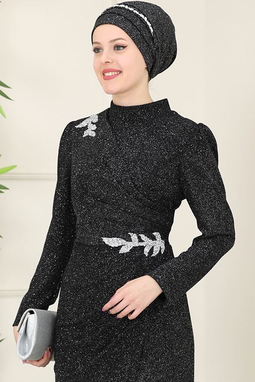 Masal Abiye Siyah ESC10031