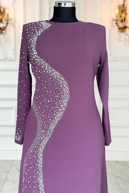 Didar Tesettür Abiye Lavanta AMİ1072