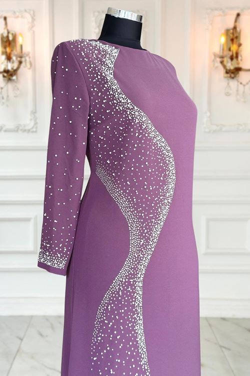 Didar Tesettür Abiye Lavanta AMİ1072