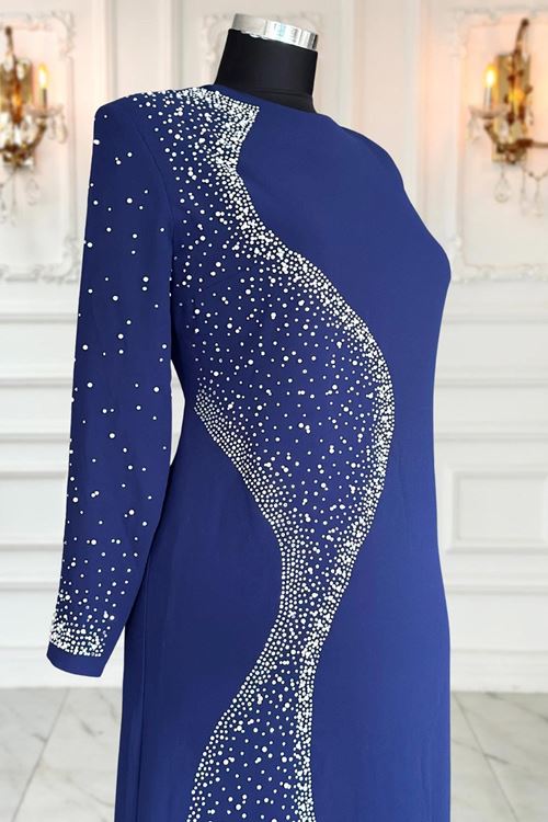 Didar Tesettür Abiye Lacivert AMİ1072