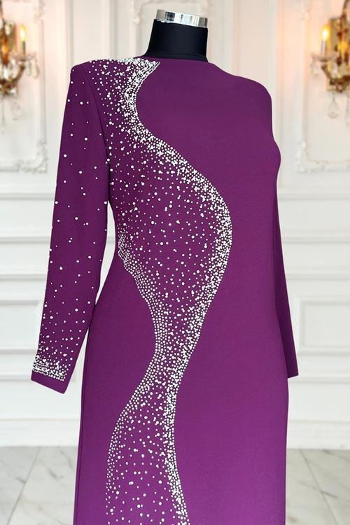 Didar Tesettür Abiye Mürdüm AMİ1072