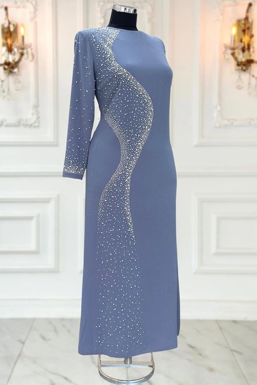 Didar Tesettür Abiye Gri AMİ1072