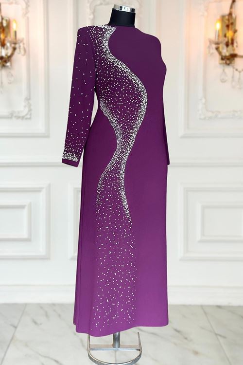 Didar Tesettür Abiye Mürdüm AMİ1072