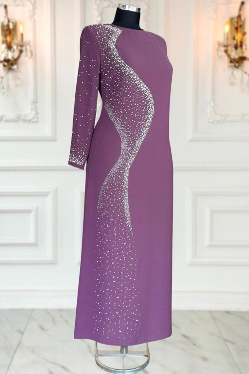 Didar Tesettür Abiye Lavanta AMİ1072