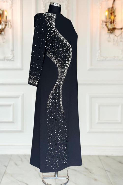 Didar Tesettür Abiye Siyah AMİ1072