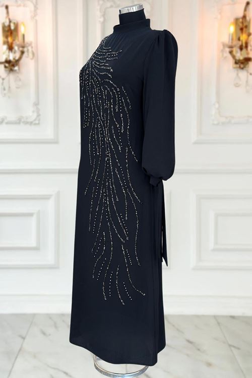 İrem Tesettür Abiye Siyah AMİ1073