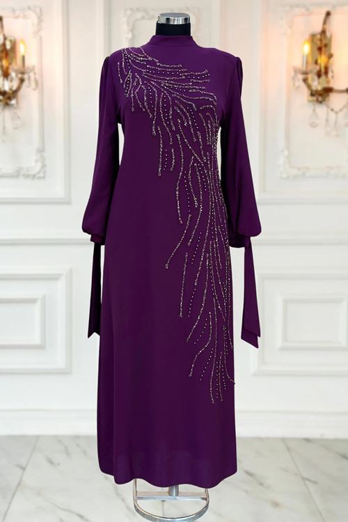 İrem Tesettür Abiye Mürdüm AMİ1073