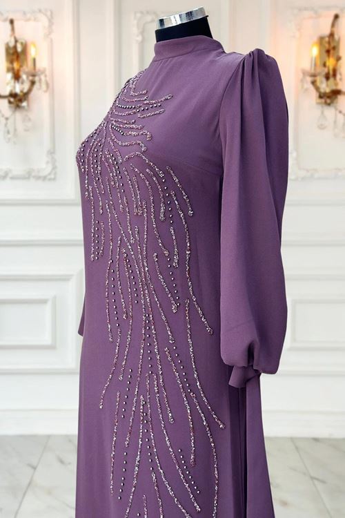 Didar Tesettür Abiye Mürdüm AMİ1072 - kopya