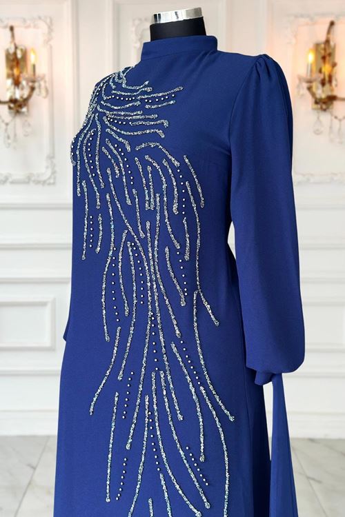 İrem Tesettür Abiye Lacivert AMİ1073