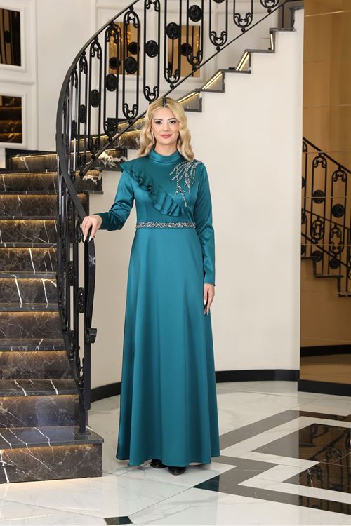 Ada Saten Abiye Zümrüt Yeşili ELBN6020