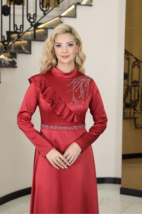 Ada Saten Abiye Bordo ELBN6020